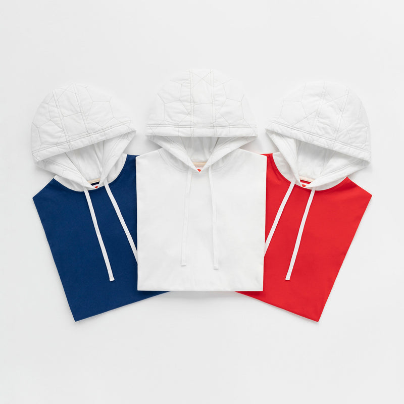 Able Made - Made2 Collection - Chase Short Sleeve Hoodie - Blue - White - Red