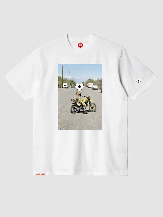 ABLE MADE Soccer Love "Biker" Tee. Certified organic cotton and TENCEL tshirt, made in the USA.