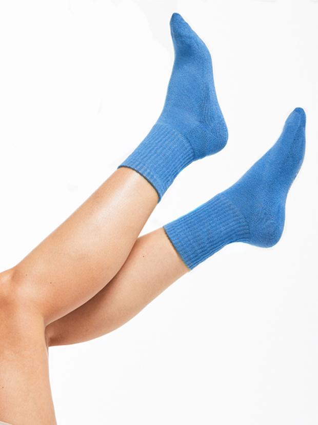 [US] Alien Pros Blue Crew Socks for Men and Women - 100% Long Fiber Cotton  Super Comfy Everyday and Athletic Socks