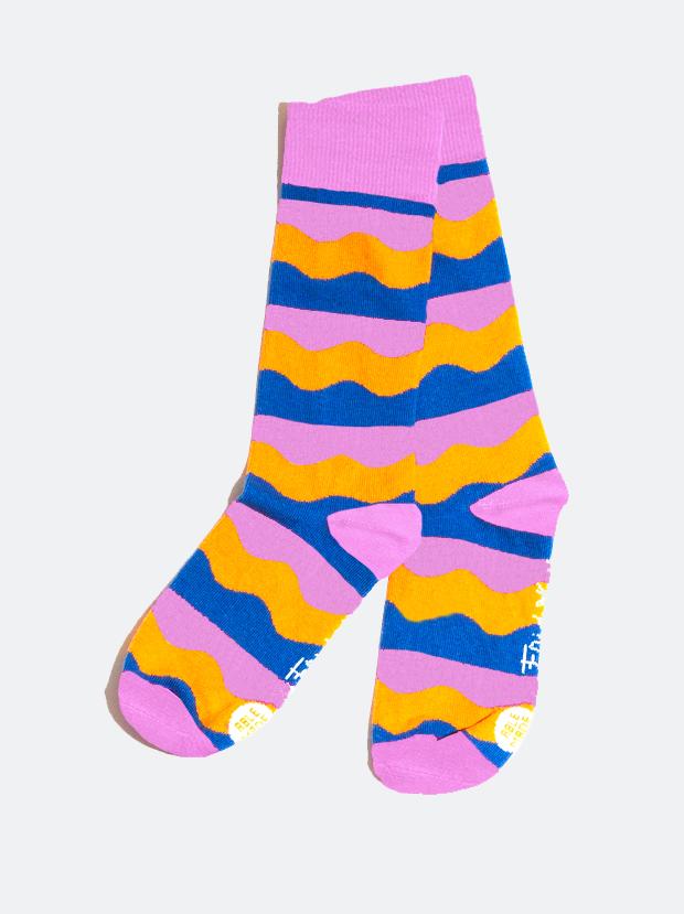 Able Made Frida Kahlo Waves cotton socks. Made in the U.S.A.