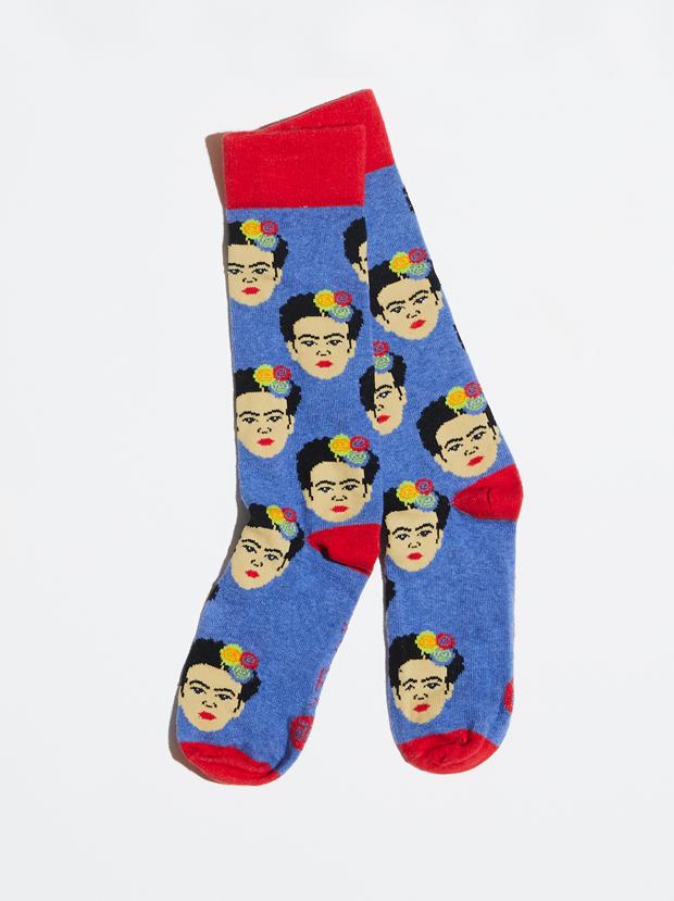 Able Made Frida Kahlo Portrait cotton socks. Made in the U.S.A.
