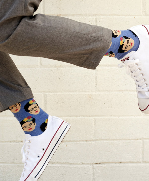 Able Made Frida Kahlo Portrait cotton socks. Made in the U.S.A.