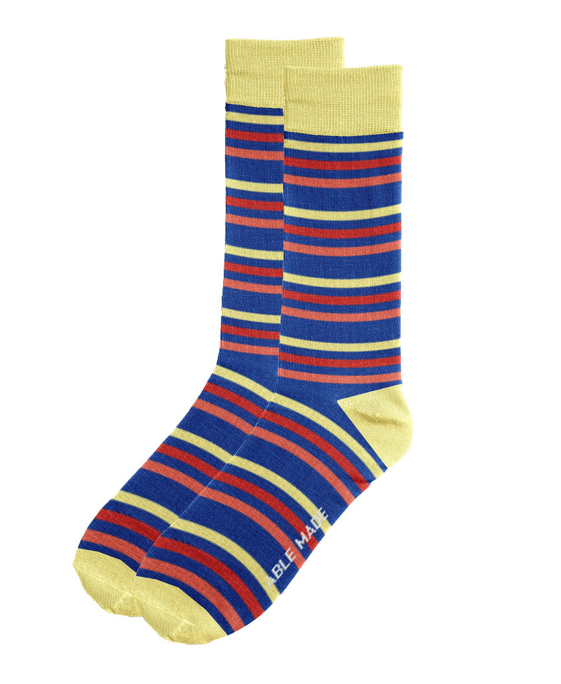 Able Made cotton True Color Stripes Socks. Made in the U.S.A.