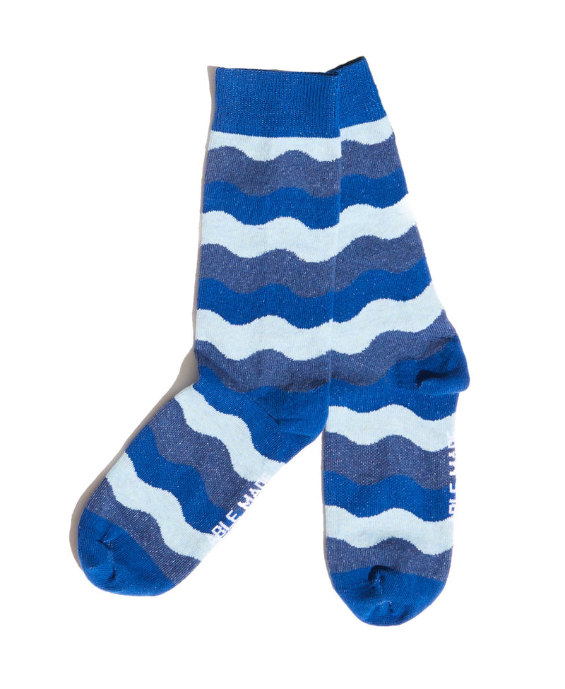 Able Made Waves Upcycled Cotton Socks. Sustainable and made in the U.S.A.