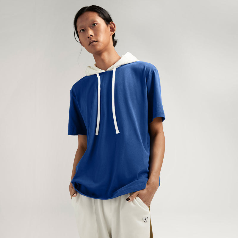Able Made - Made2 Collection - Chase Short Sleeve Hoodie - Blue