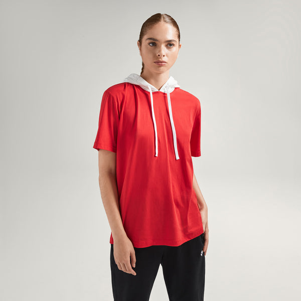 Able Made - Made2 Collection - Chase Short Sleeve Hoodie - Red